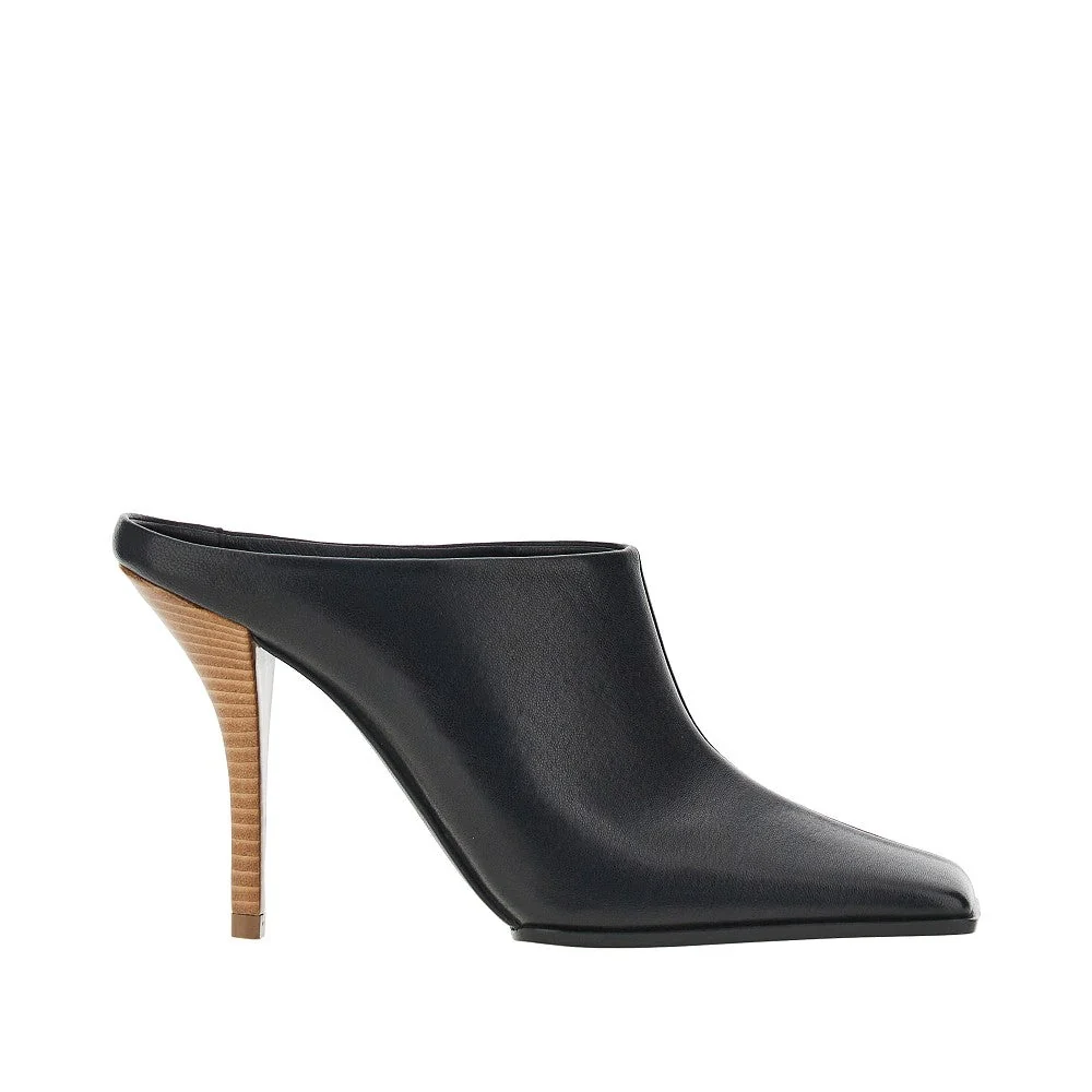 ALAIA 38 squared-toe leather mules