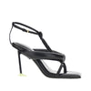 nappa leather sandals with boudoir heel
