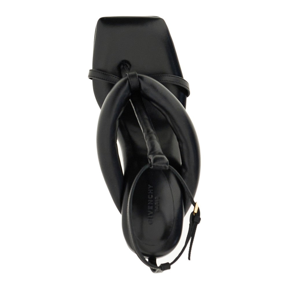 nappa leather sandals with boudoir heel
