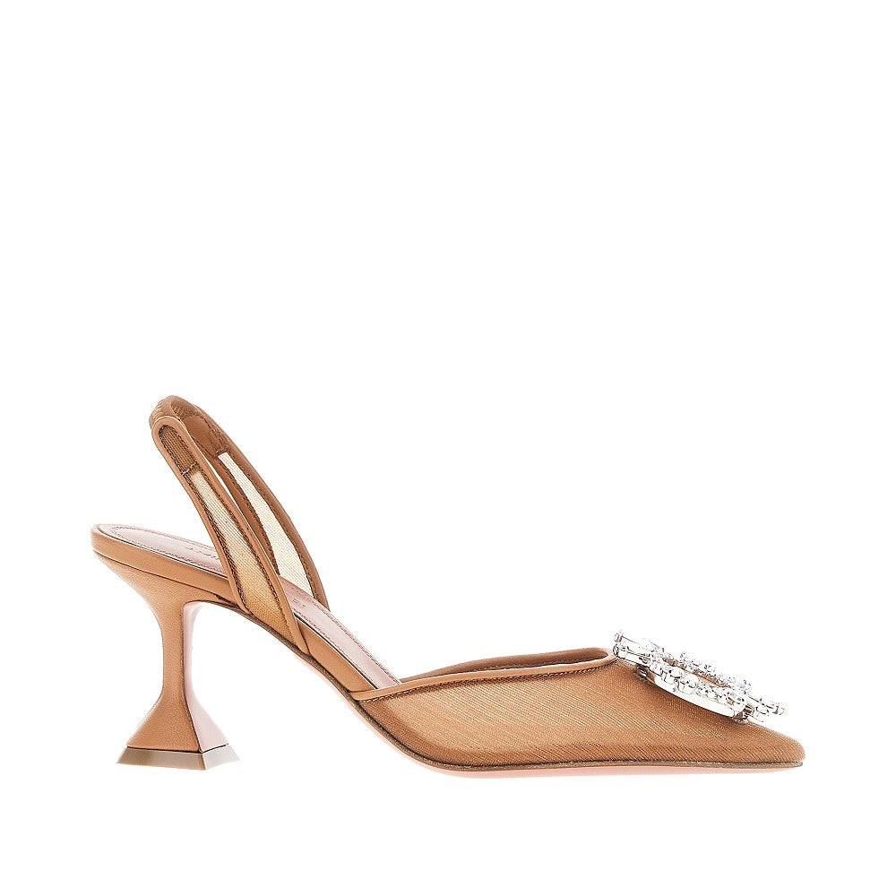 AMINA MUADDI 36 begum sling mesh slingback pumps