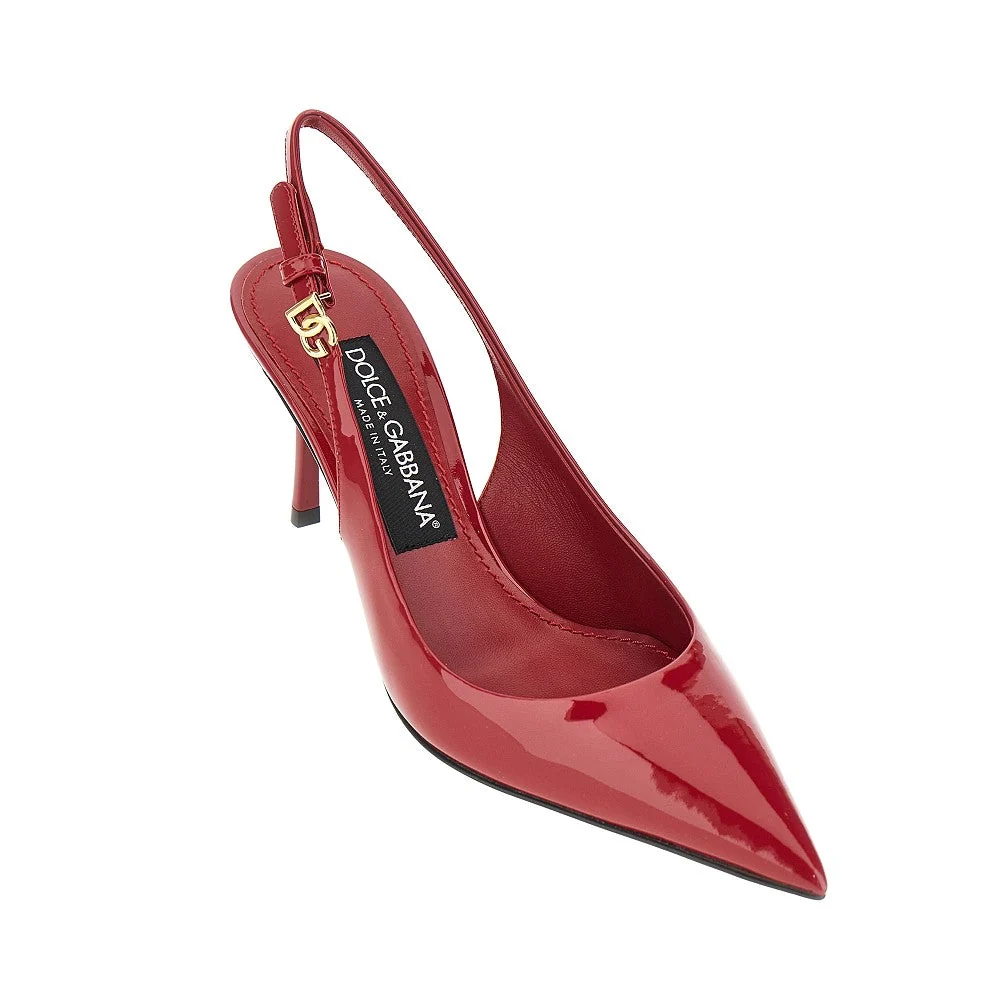 patent leather slingback pumps