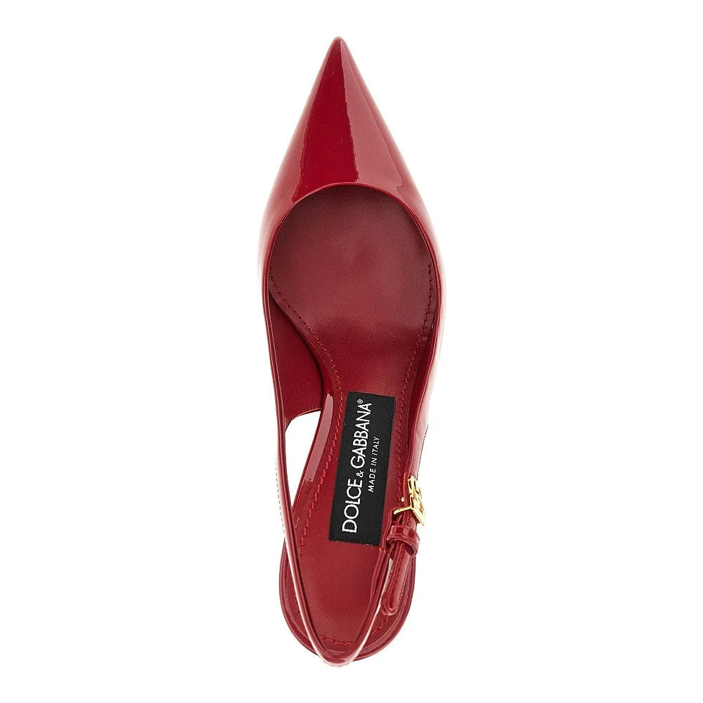 patent leather slingback pumps