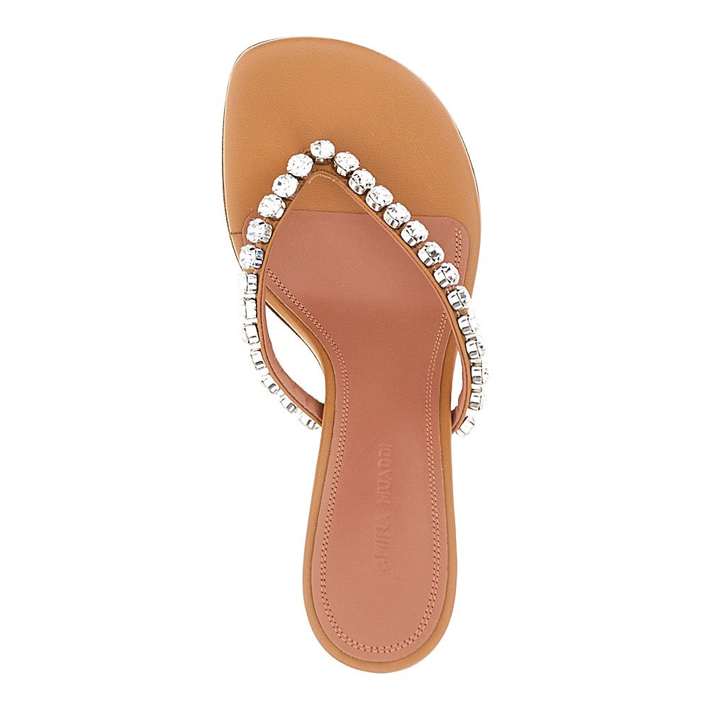 gigi nappa leather heeled thongs