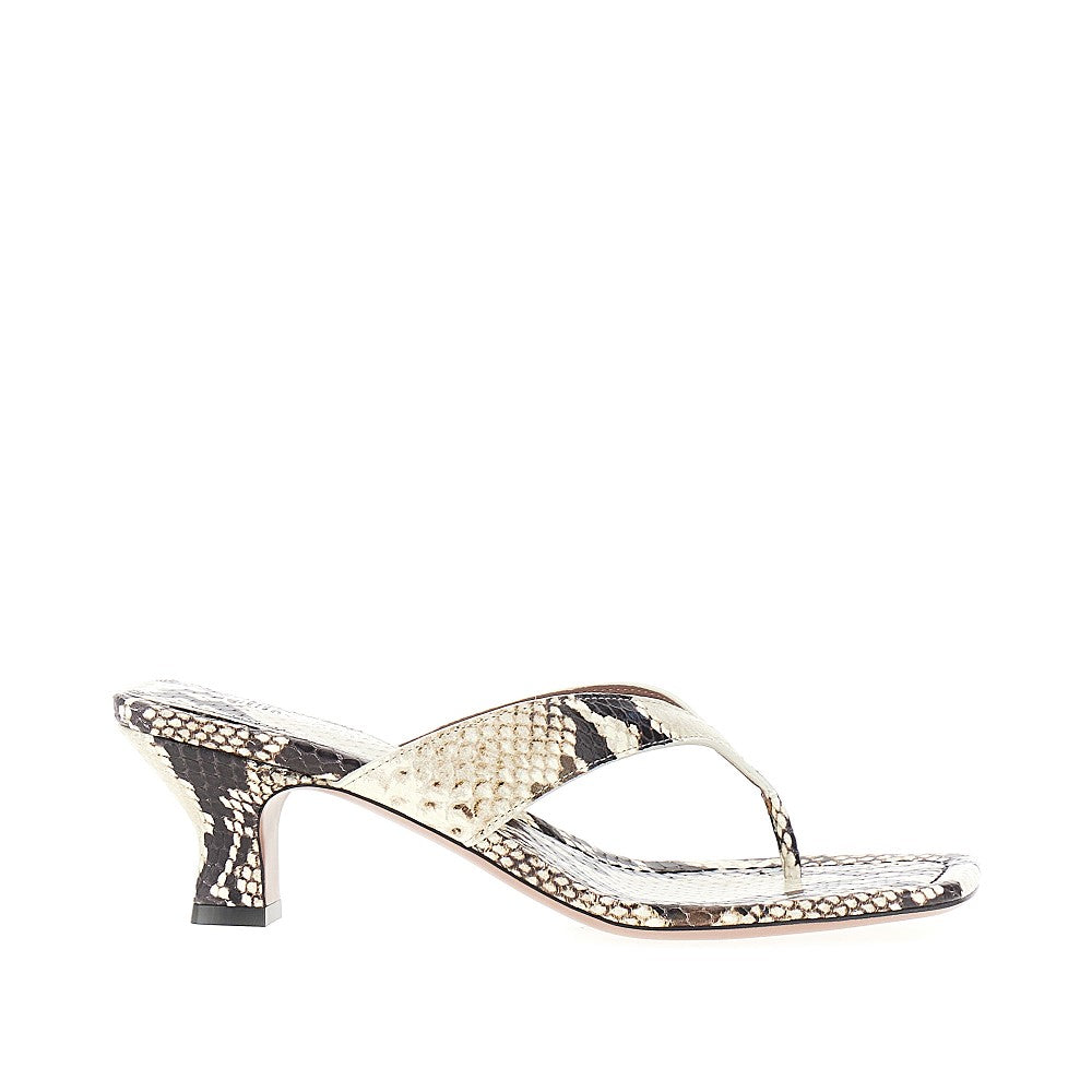 python-print leather portofino mules