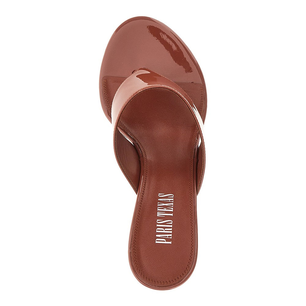 lidia patent-leather thong mules