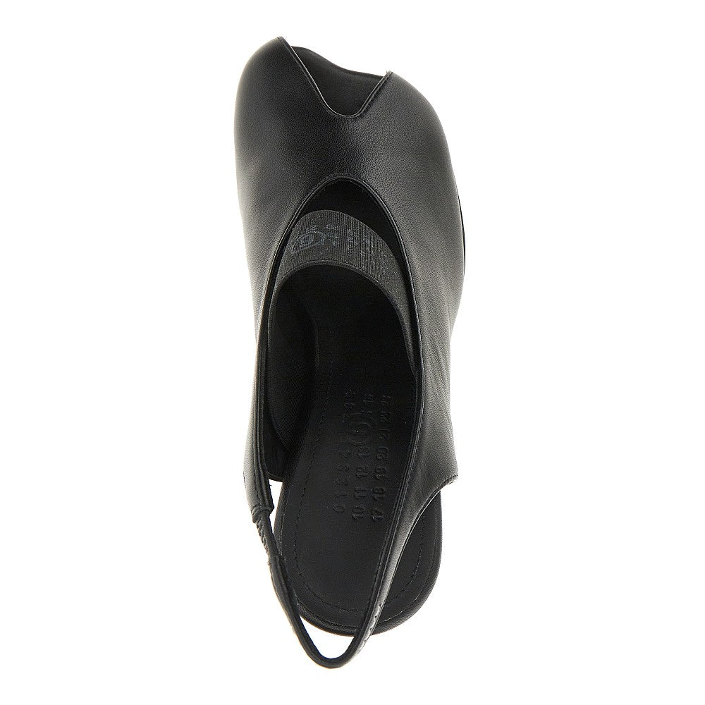 leather anatomic numeric slingback pumps