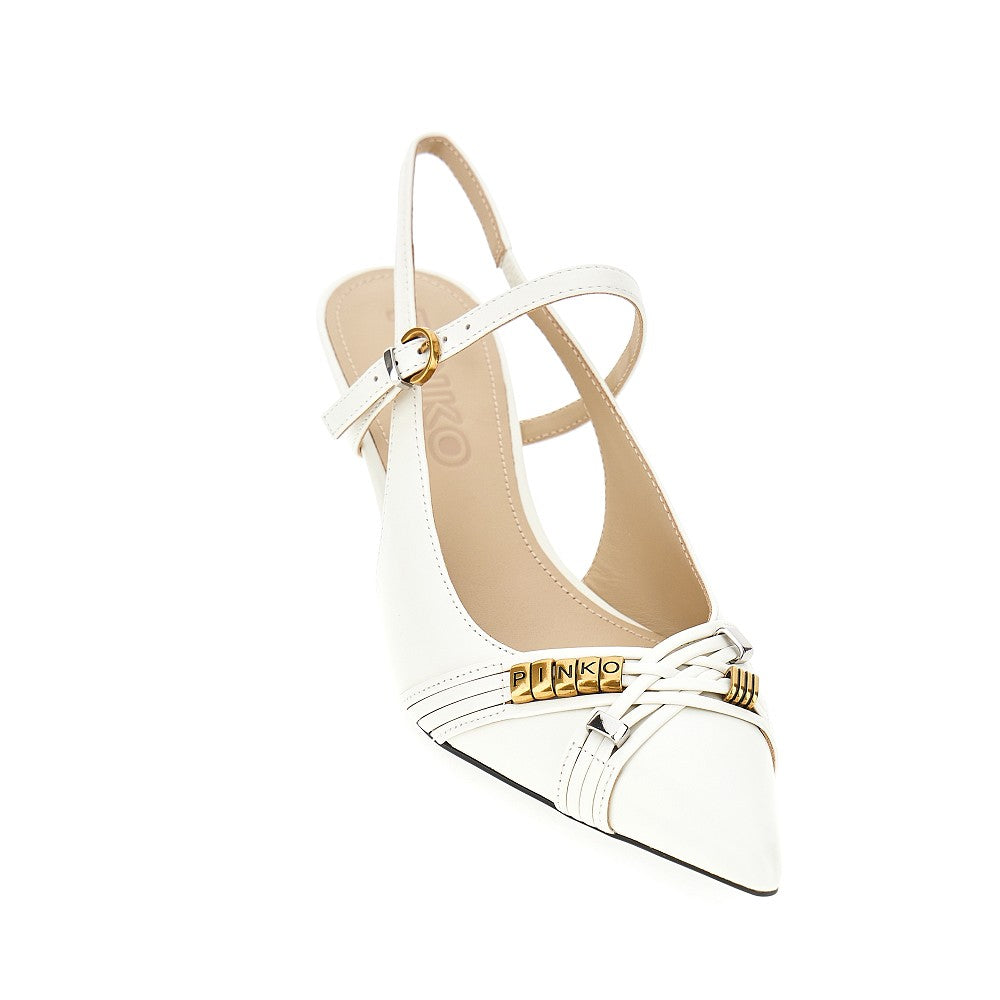 PINKO 37 nappa leather slingback pumps with charms