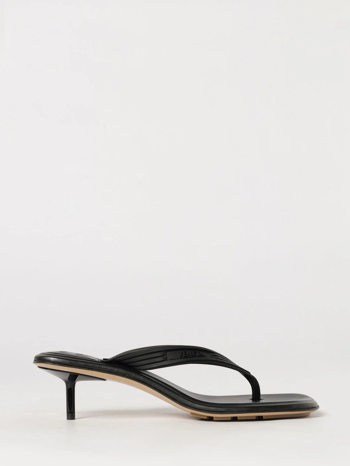 sampieri rubber thong sandals with medium stiletto heel