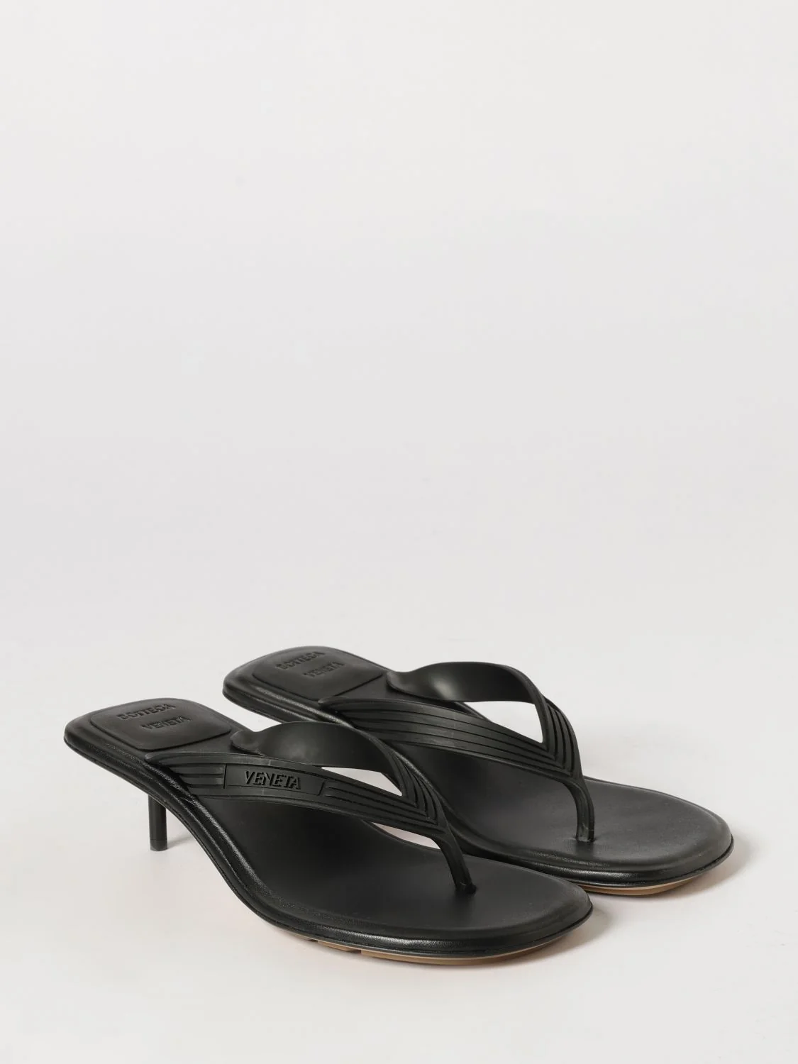 sampieri rubber thong sandals with medium stiletto heel