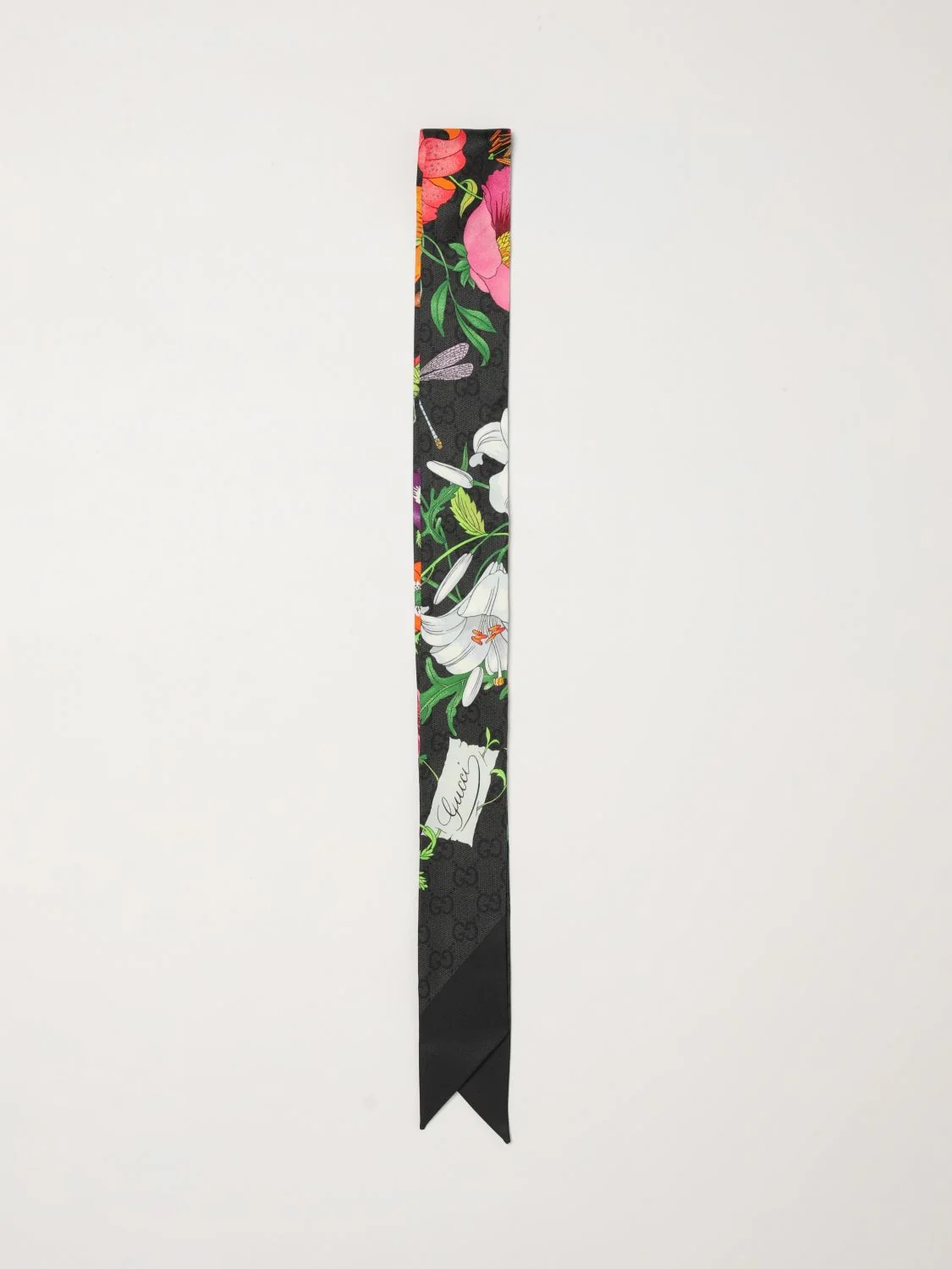 GUCCI OS floral print gg monogram silk bandeau
