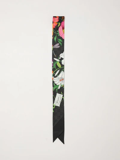 floral print gg monogram silk bandeau