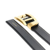 leather belt with logo print