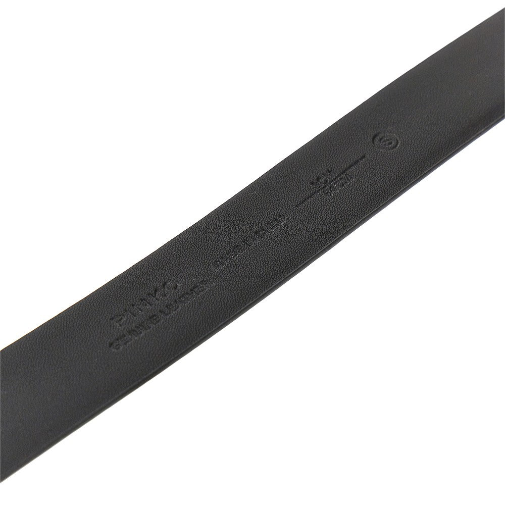 hammered buckle leather belt