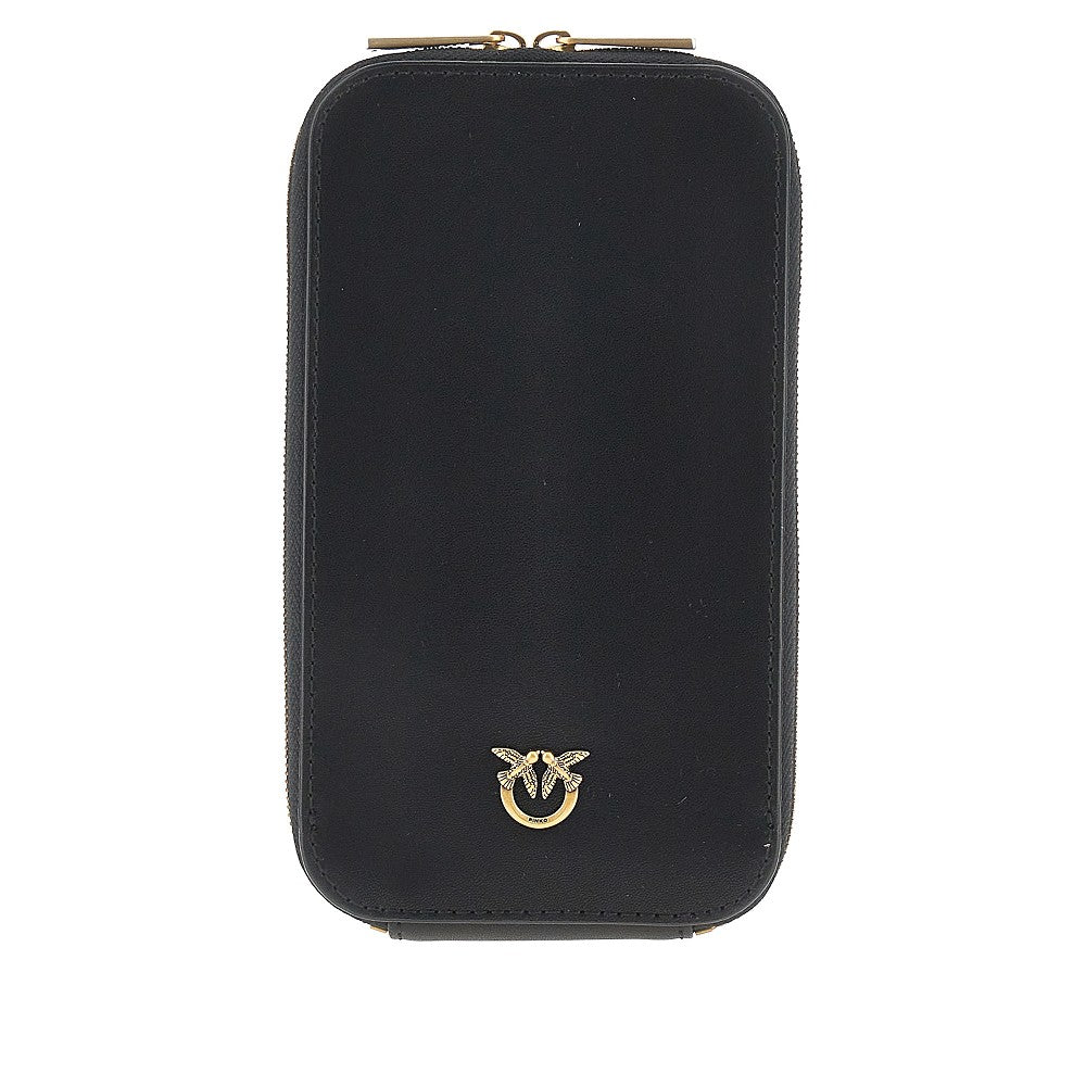 PINKO OS leather smartphone pouch