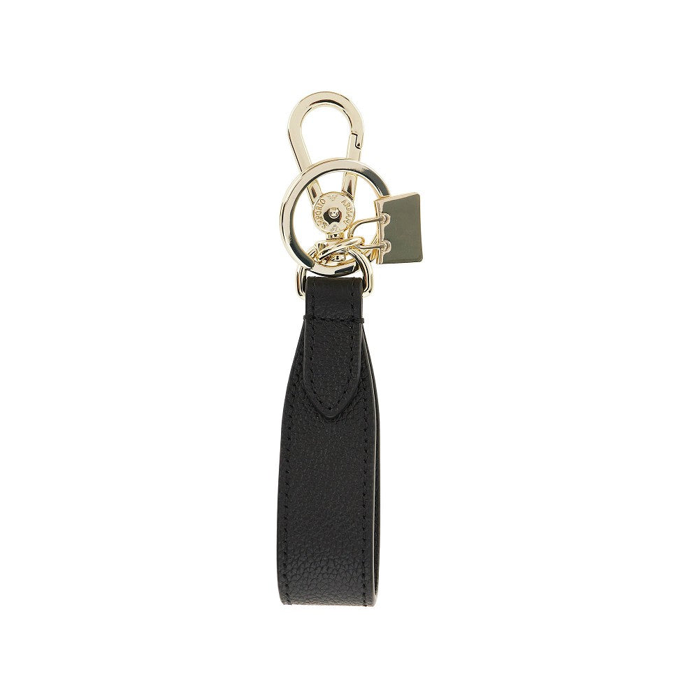 leather key holder with charm