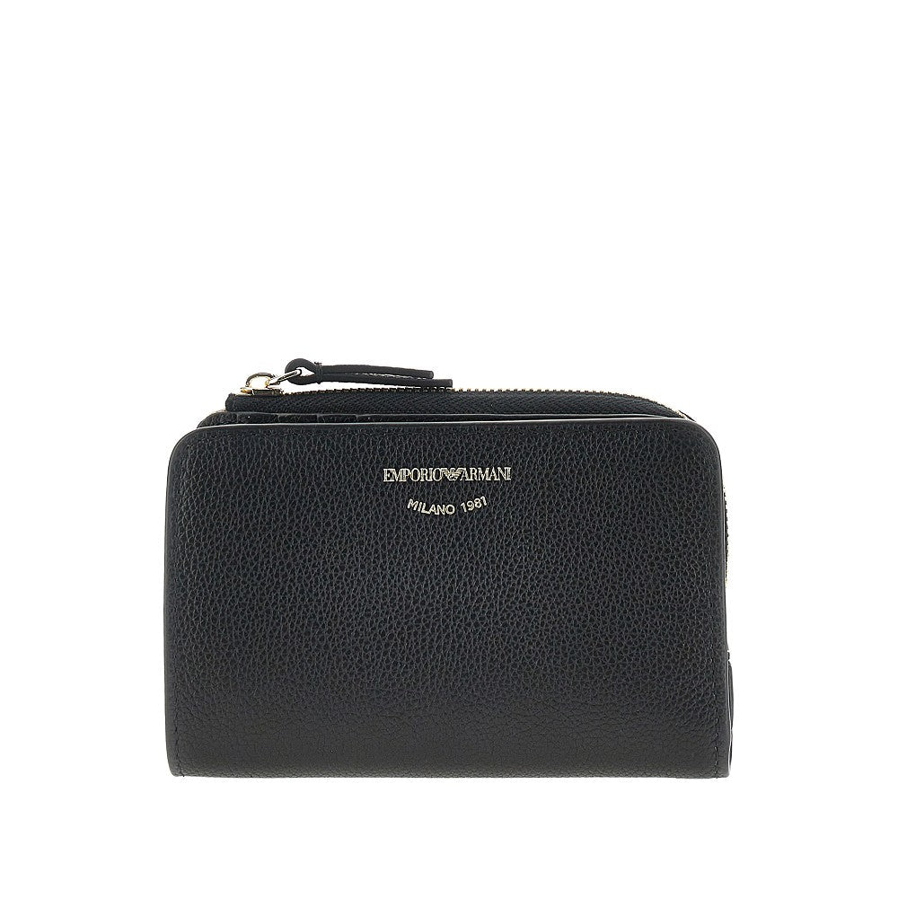 grained leather bi-fold wallet