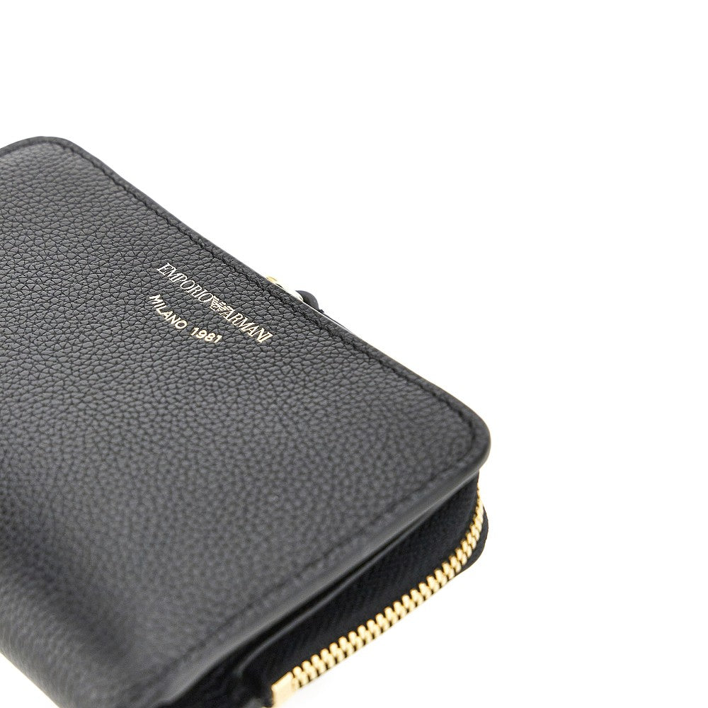 grained leather bi-fold wallet