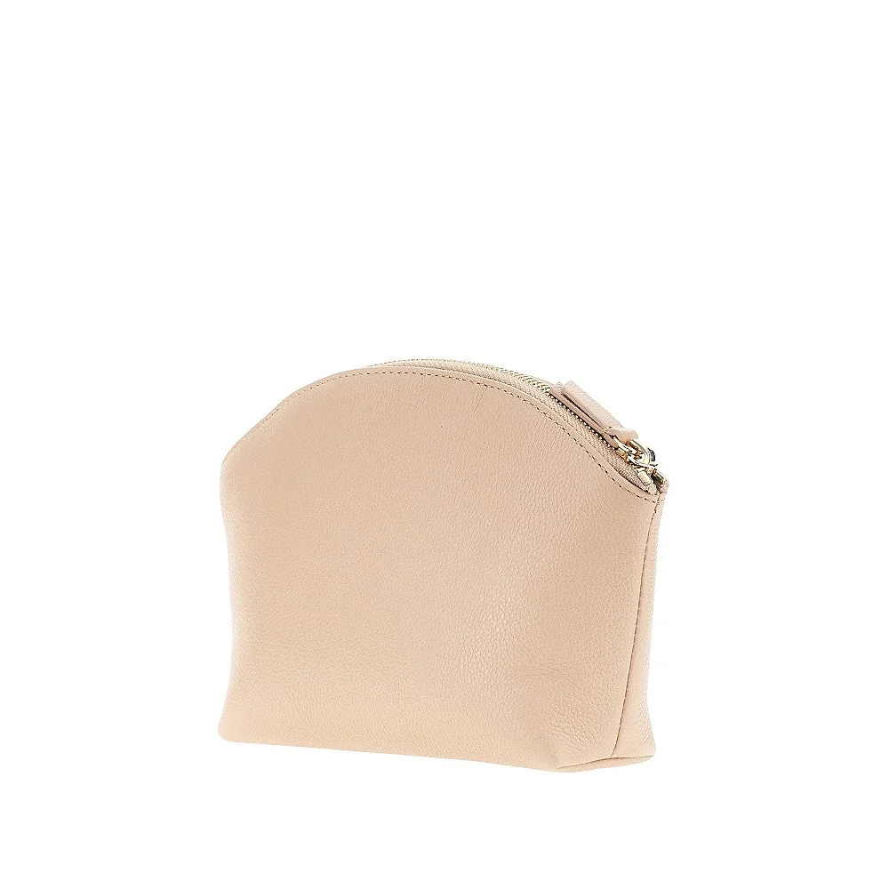 grained leather pouch