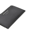 grained leather card holder with logo