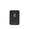 grained leather magnetic card holder