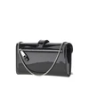 patent leather clutch with chain