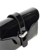 patent leather clutch with chain