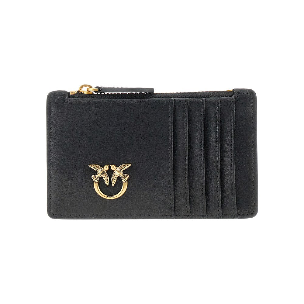 love birds leather cardholder