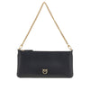 leather flat pouch with chain