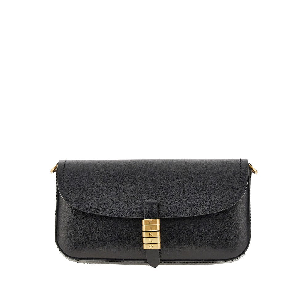 PINKO OS saddle flat leather pouch