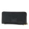 grained leather zip-around wallet