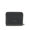 grained leather mini compact wallet