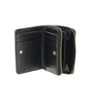 grained leather mini compact wallet