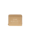 grained leather mini compact wallet