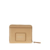 grained leather mini compact wallet