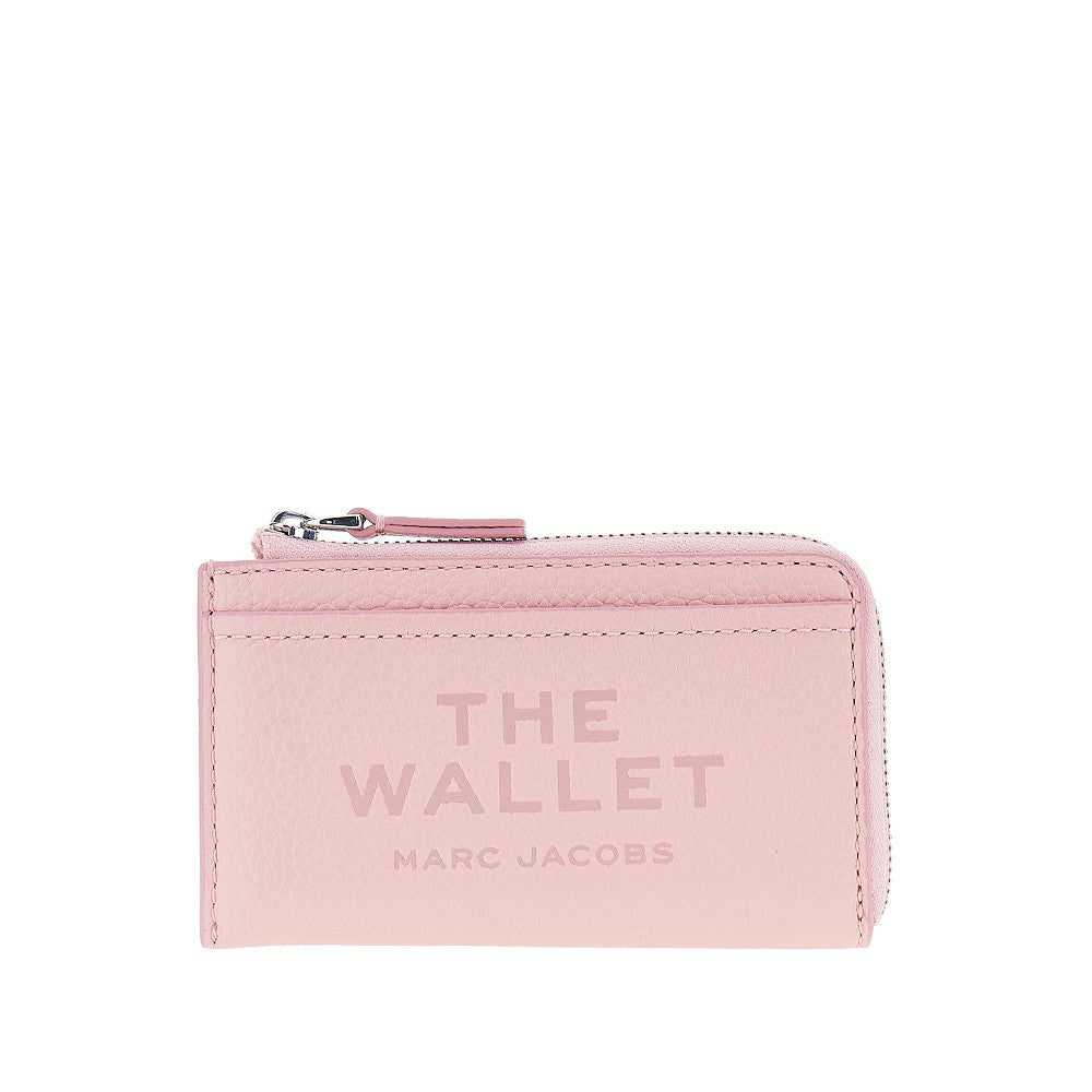 grained leather zip wallet