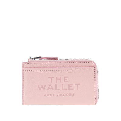 grained leather zip wallet