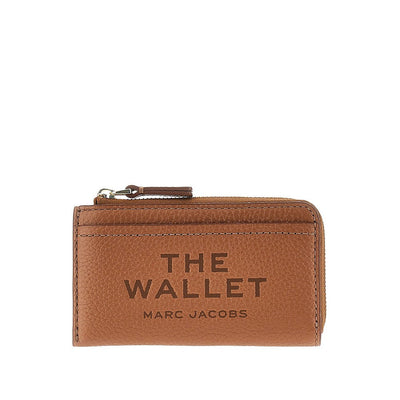 grained leather zip wallet
