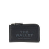 grained leather zip wallet