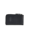 grained leather zip wallet