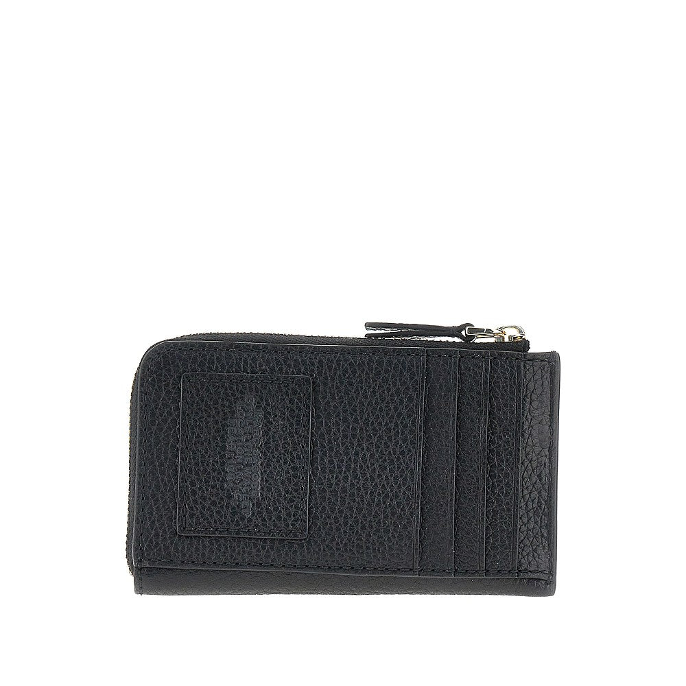 grained leather zip wallet