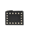 rockstud grained leather coin purse