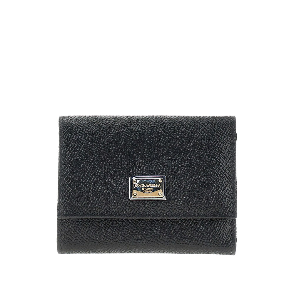 DOLCEamp;GABBANA OS dauphine leather french flap wallet
