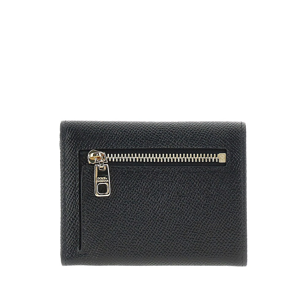 DOLCEamp;GABBANA OS dauphine leather french flap wallet