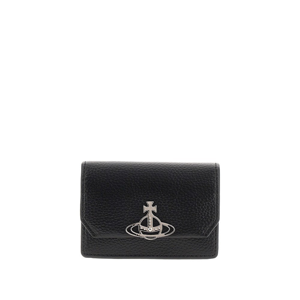 VIVIENNE WESTWOOD OS grain faux leather business cardholder