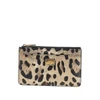 leopard-print leather cardholder pouch