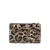 leopard-print leather cardholder pouch