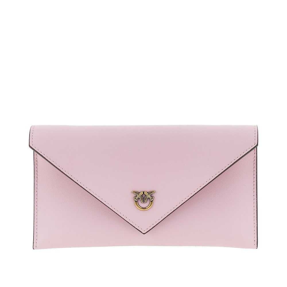 PINKO OS leather pouch with love birds logo