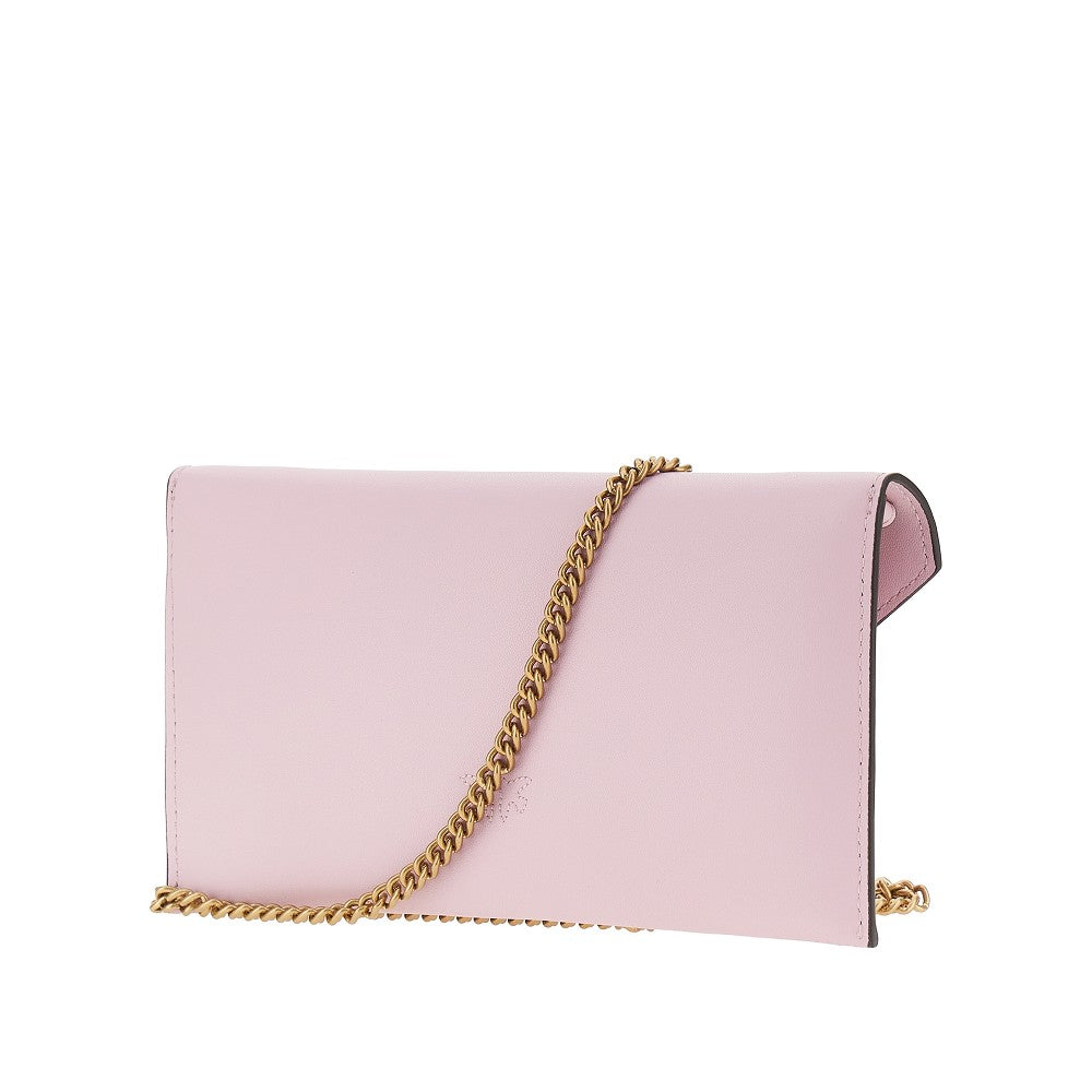 PINKO OS leather pouch with love birds logo