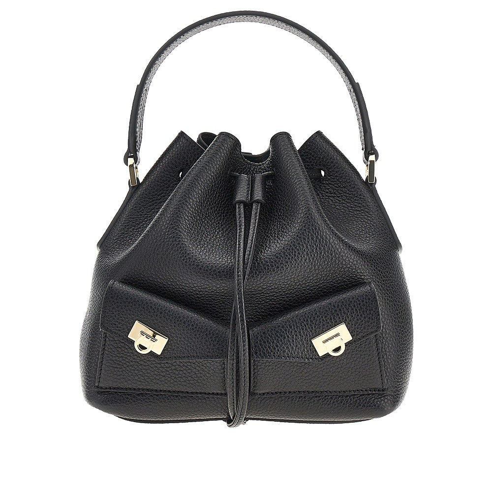 FERRAGAMO OS grained leather multipocket bucket bag