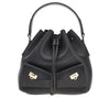 grained leather multipocket bucket bag